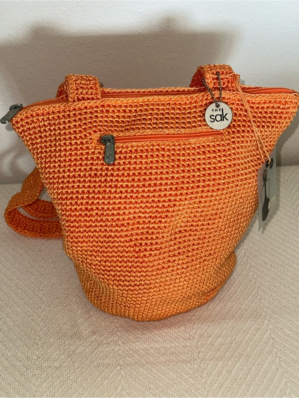NWT The Sak Orange Crochet Shoulder Bag